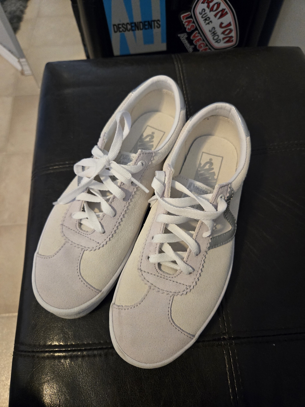 Vans Women’s Lavender and Cream Low-Top Suede Sneakers